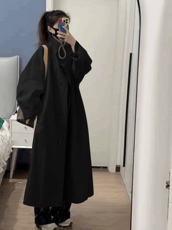 中长款高个子白色风衣外套女2025春秋新款小个子英伦风大衣超好看|undefined