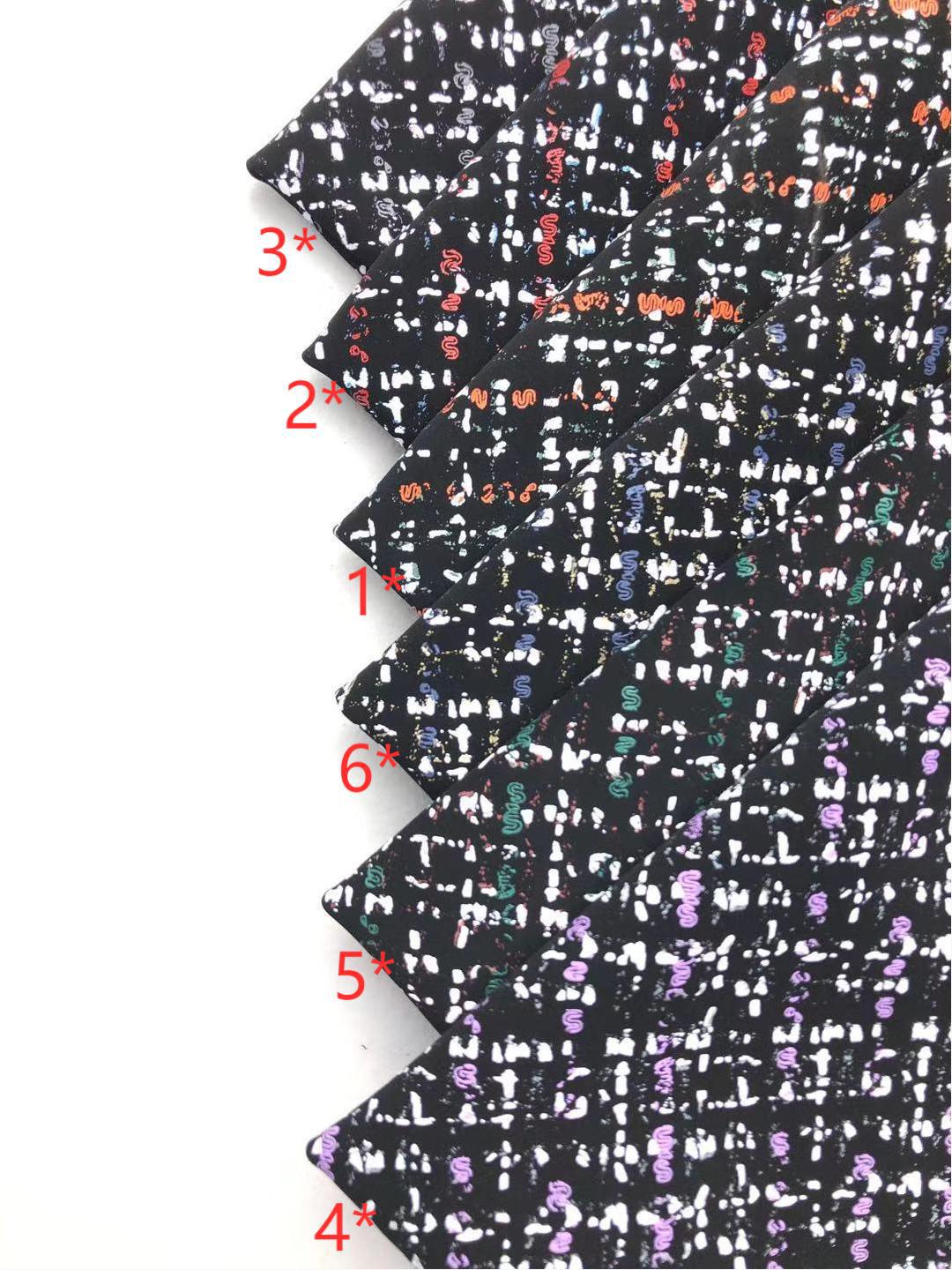 P621 特材绒布小香风图案 PU人造革.用于手袋.鞋材