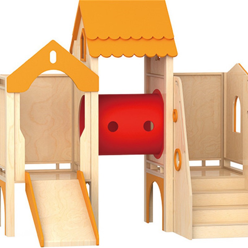 儿童室内木质幼儿园小博士滑梯餐厅楼梯装饰木制滑梯游乐设备厂家