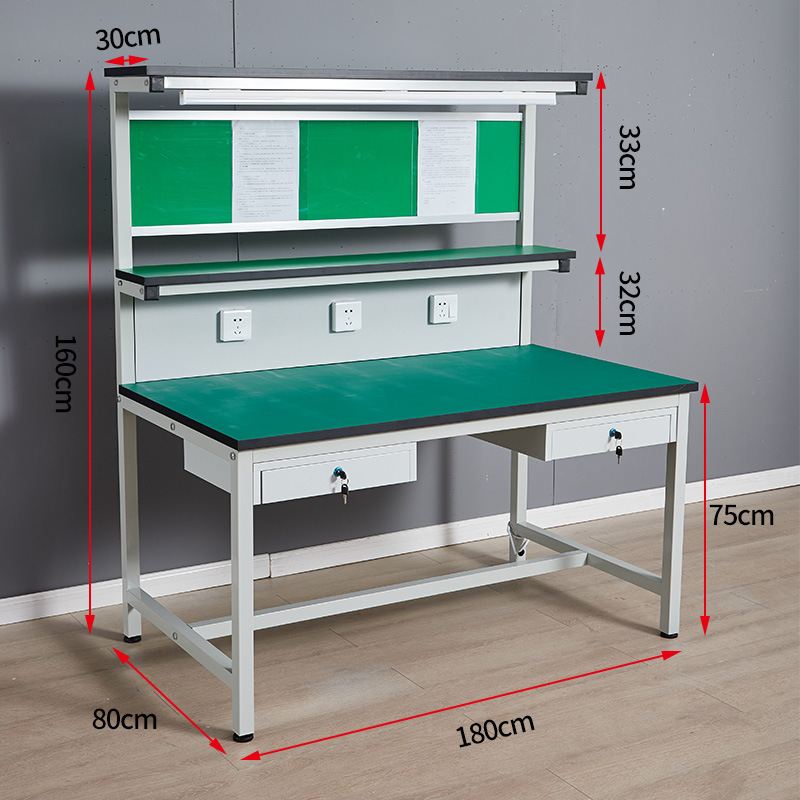mesa de trabajo antiestático con lámpara de fábrica máquina de moldeo por inyección de línea de ensamblaje mesa de inspección de mesa de mantenimiento de teléfonos móviles mesa de trabajo