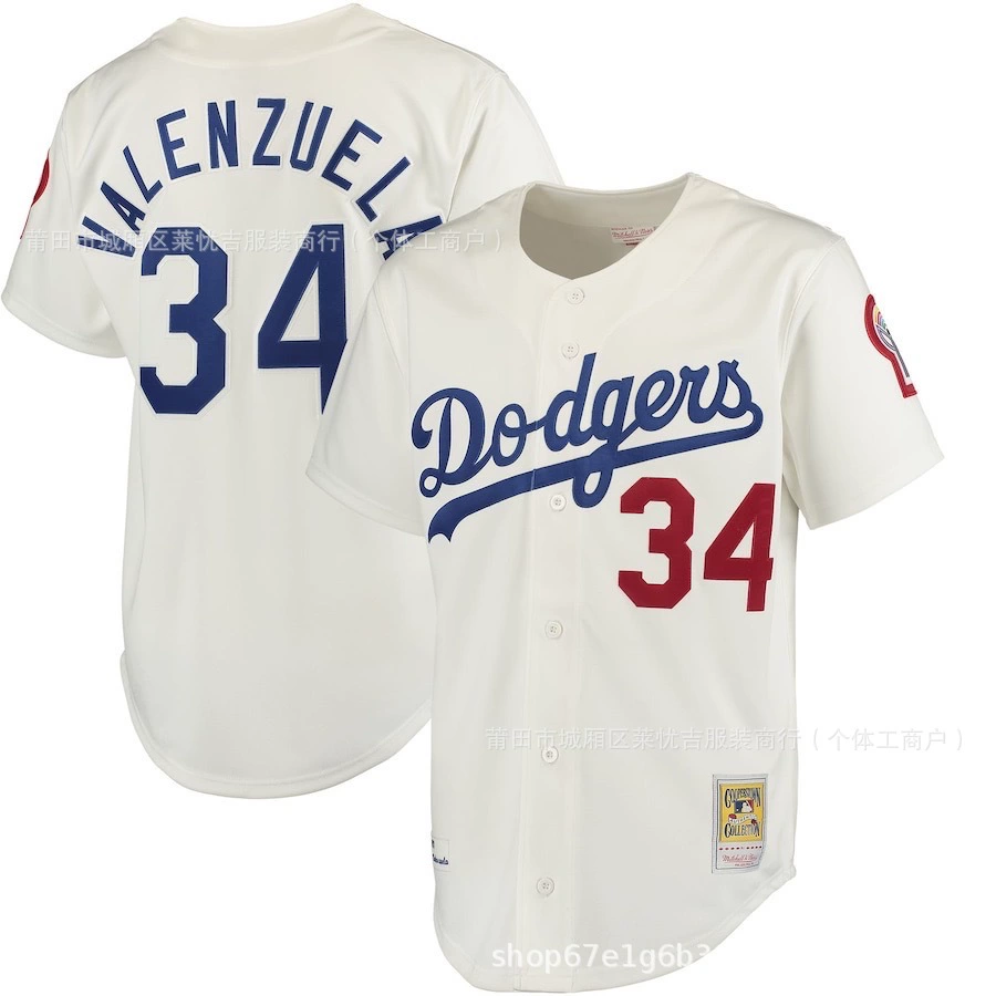 2025 Los Angeles Dodgers 34# VALENZUELA Ретро бейсболная майка