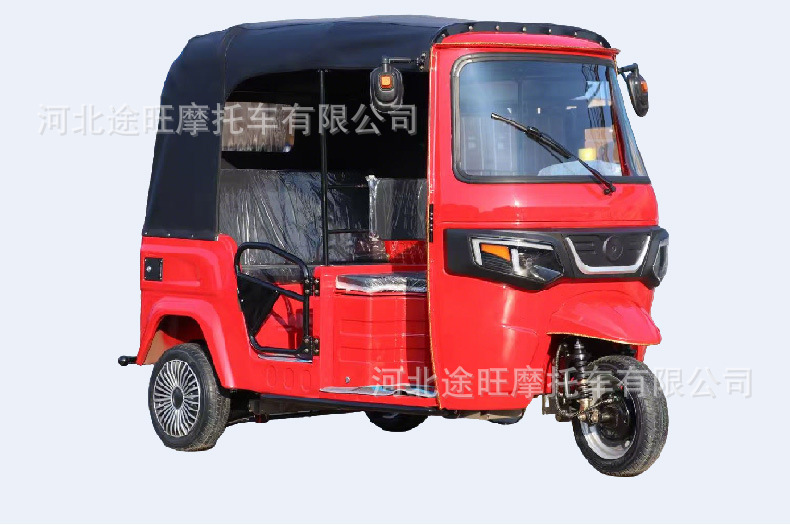 Fuel-powered three-wheeled motorcycle with canopy for passenger transport, Southeast Asian cross-border TUK-TUK passenger three-wheeled motorcycle