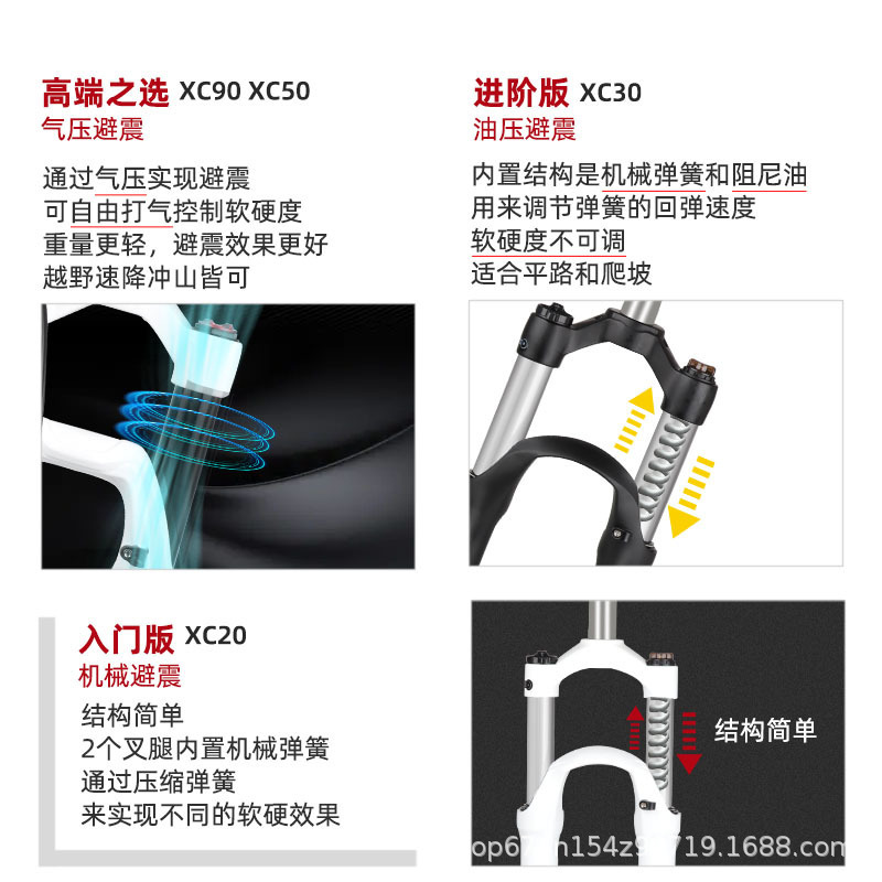 Amortiguador de presión de aire de bicicleta de montaña horquilla delantera resorte de aceite mecánico de 26 pulgadas 27,5 amortiguador de control de alambre de hombro horquilla mágica de 29 pulgadas