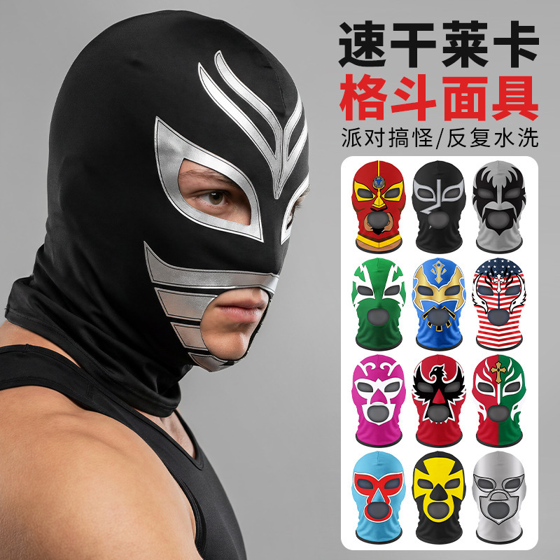 Summer Motorcycle Riding Hood That Can Be Worn with a Helmet, Spider-Man Print Wrestler Mask, Milk Silk Three-Hole Mask