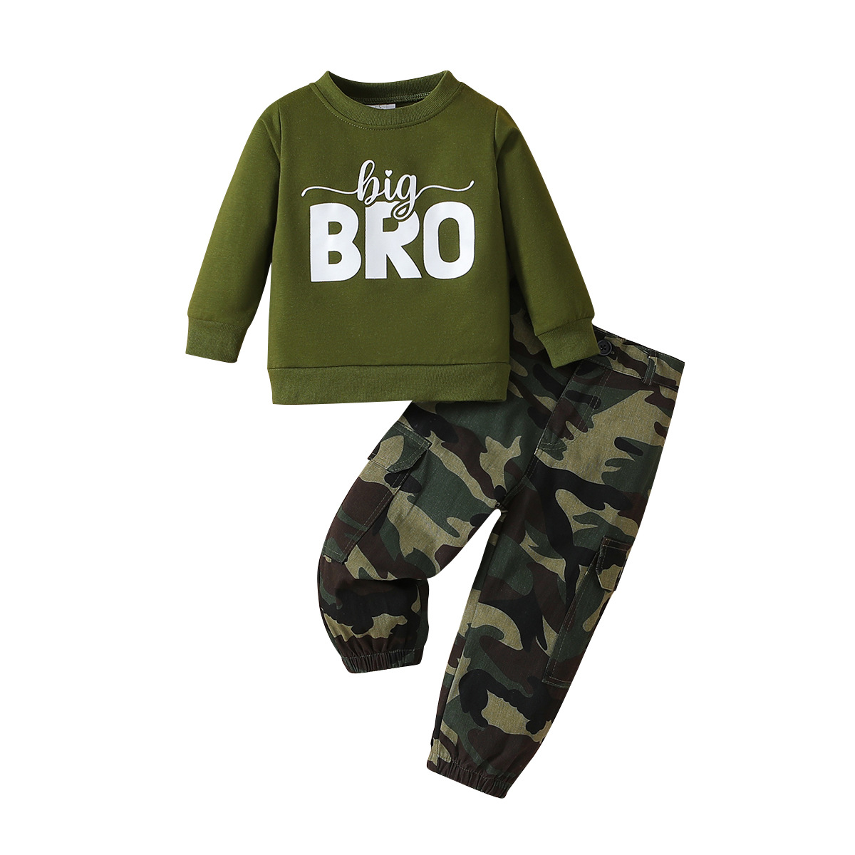Kinder herbst neue kinder kleidung jungen langarm brief hoodie camouflage hosen casual zwei-stück set_voghion.com