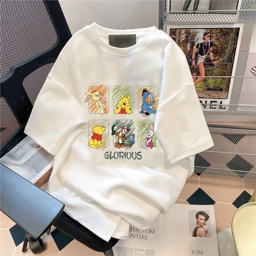 Short-sleeve T-shirt Couple Loose Elegant T-shirt Hong Kong Style Expressive Ice Silk Half-sleeve Women's Summer Short-sleeve T-shirt Men
