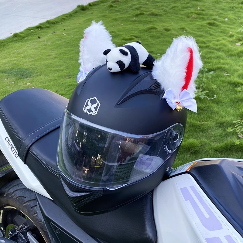 Helmet Decoration Motorcycle Plush Cat Ears Detachable