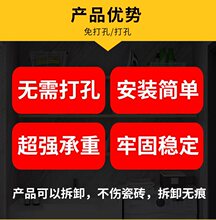 免打孔墙上置物架厨房隔板实木一字搁板墙壁书架壁挂墙面收纳架子