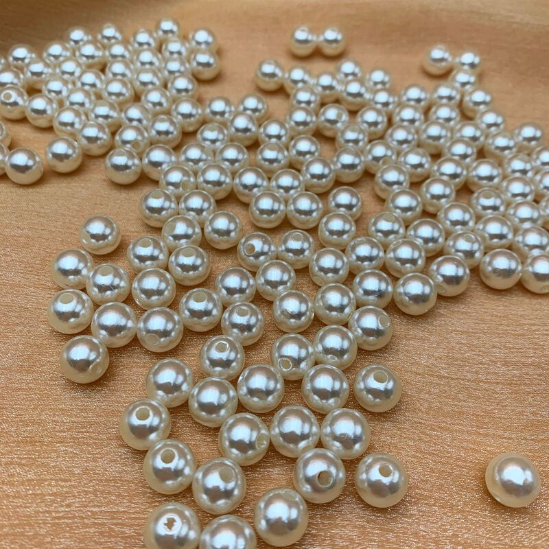Abs High-Gloss Fishing Line Pearl Straight Hole Water-Polished DIY Imitation Pearl Wholesale Loose Bead Necklace Material with Hole Small Beads Abs High-Gloss Fishing Line Pearl Straight Hole Water-Polished DIY Imitation Pearl Wholesale Loose Bead Necklace Material with Hole Small Beads