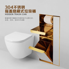 ステンレス鋼のバスルームゴミ箱壁面埋め込み隠しトイレブラシ収納ラックセラミック壁面キャビネットのカスタマイズ