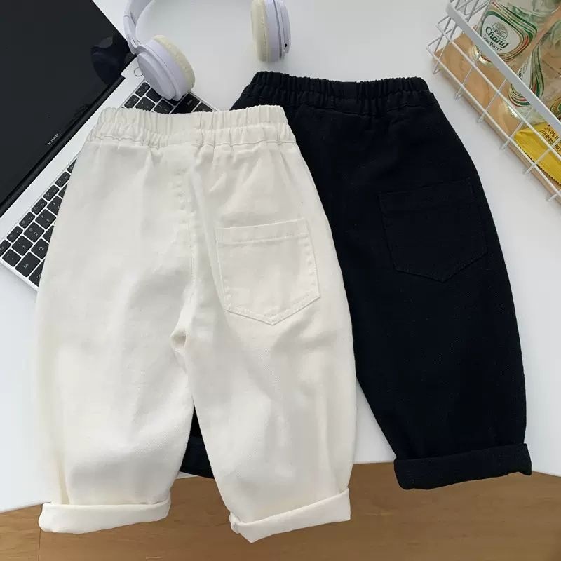 Pantalones para niños, pantalones casuales para bebés, primavera y otoño, primavera y otoño, estilo coreano para niños, pantalones callejeros, pantalones sueltos, pantalones antiguos