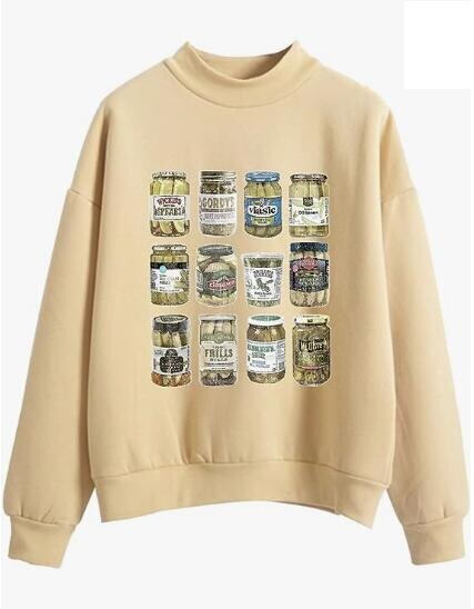 2023 Amazon's New Kimchi Jar Printed Autumn and Winter Sports and Leisure Round Neck Sweatshirt for Men and Women