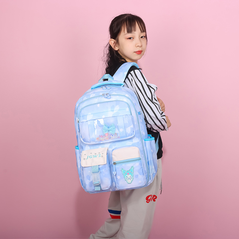 2025 새로운 초등학교 가방 여아 대용량 한국식 여학생 배낭 경량 스티칭 캐주얼 배낭