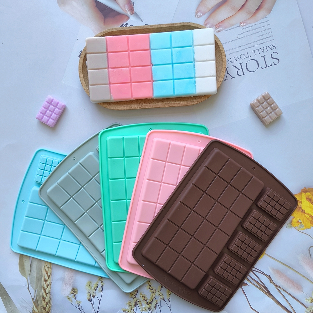 Molde de silicona tamaño waffle chocolate molde de hielo molde DIY pastel galletas dulces pudín molde de horneado 366