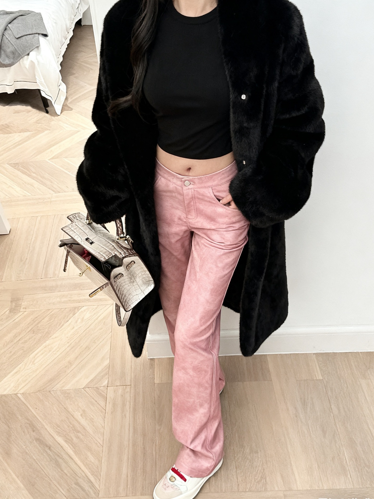 Du のアメリカンホワイトテクスチャーカジュアルパンツ V 字型ウエストスカルプパンツ女性の秋の新しいハイウエストストレートデザインパンツ