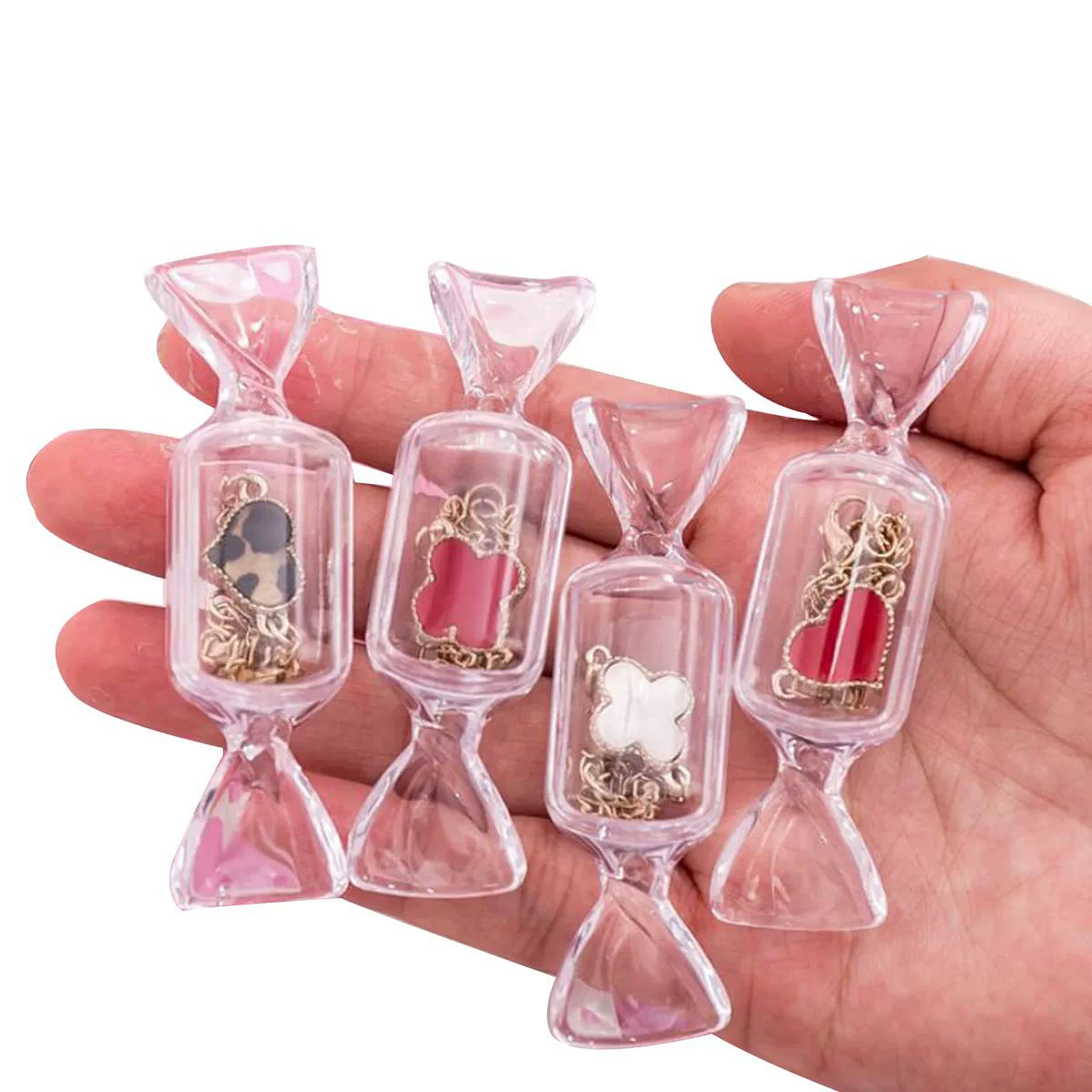 Спот конфеты форма прозрачная коробка для хранения мини-портативное кольцо серьги шкатулка для ювелирных изделий