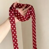 12# red background white polka dot triangle ribbon about 145cm