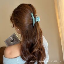 轻便抓的紧 适合发量适中 亚克力鲨鱼后脑勺盘发夹不伤发大号