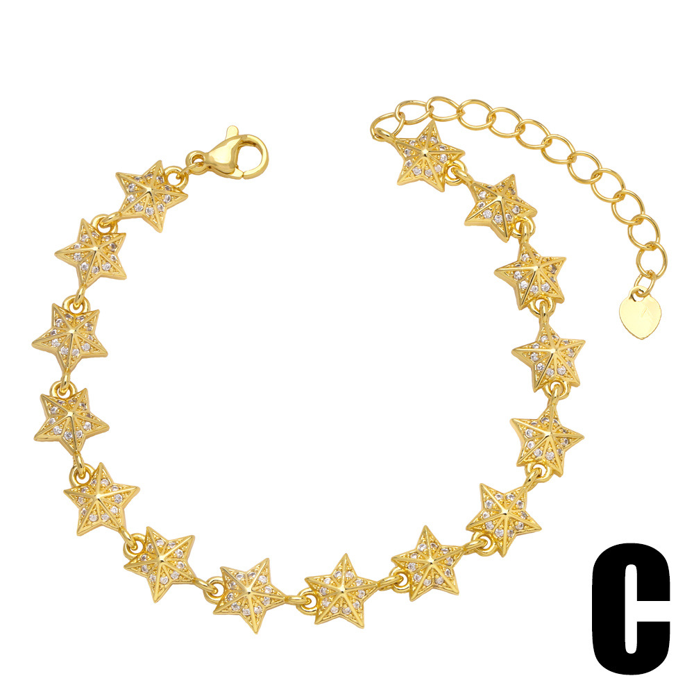 Fashion Rhinestone Butterfly Female Diamond Zircon Copper Bracelet