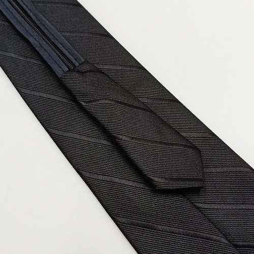 Formal business tie men's lazy zipper manufacturer 8cm easy-to-pull black striped tie without knotting