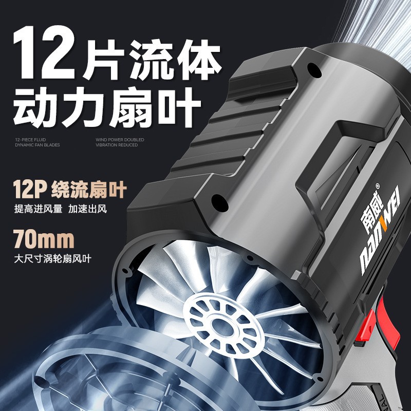 Nanwei litio eléctrico tormenta pistola multifuncional mano violenta turbina ventilador al aire libre soplado de alta potencia succión de doble propósito secador de pelo image 3