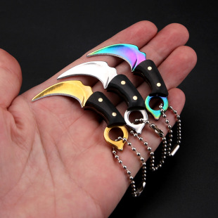 in stock Mini Small Claw Knife Hanging Keychain Small Machete Carry-on Express Knife Wrapping Knife Non-folding Knife Pendant Knife
