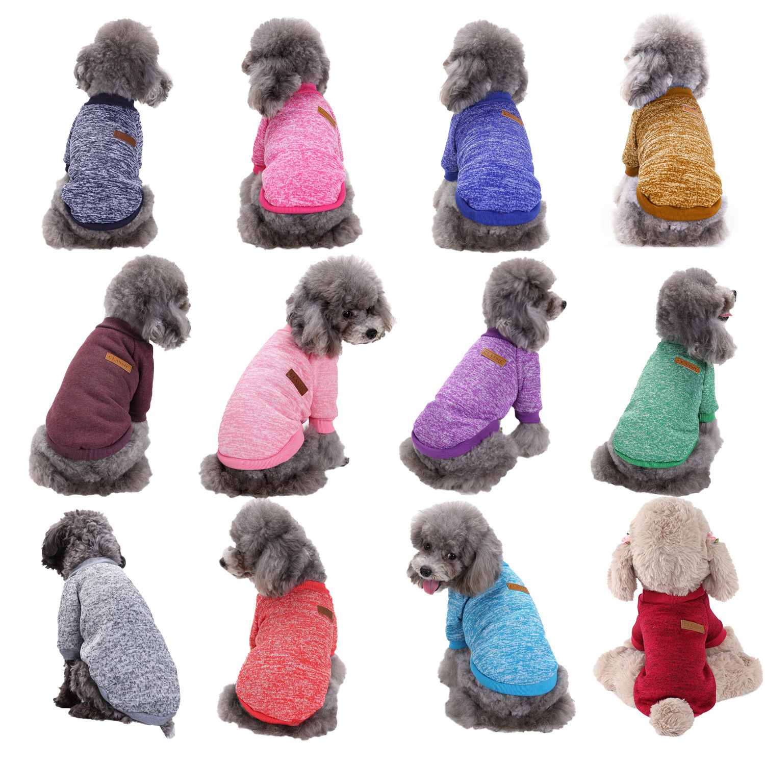 French bulldog, starling, and teddy bear clothing in various colors. Pet dog sweaters and hoodies. Pet dog and cat clothes._voghion.com