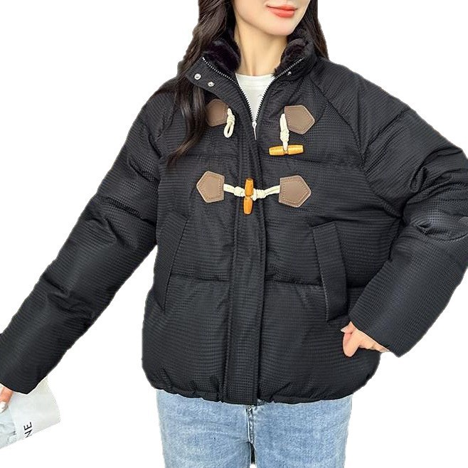 牛角扣面包服女2025新款冬季小个子宽松棉衣韩版短款棉袄加厚外套|undefined