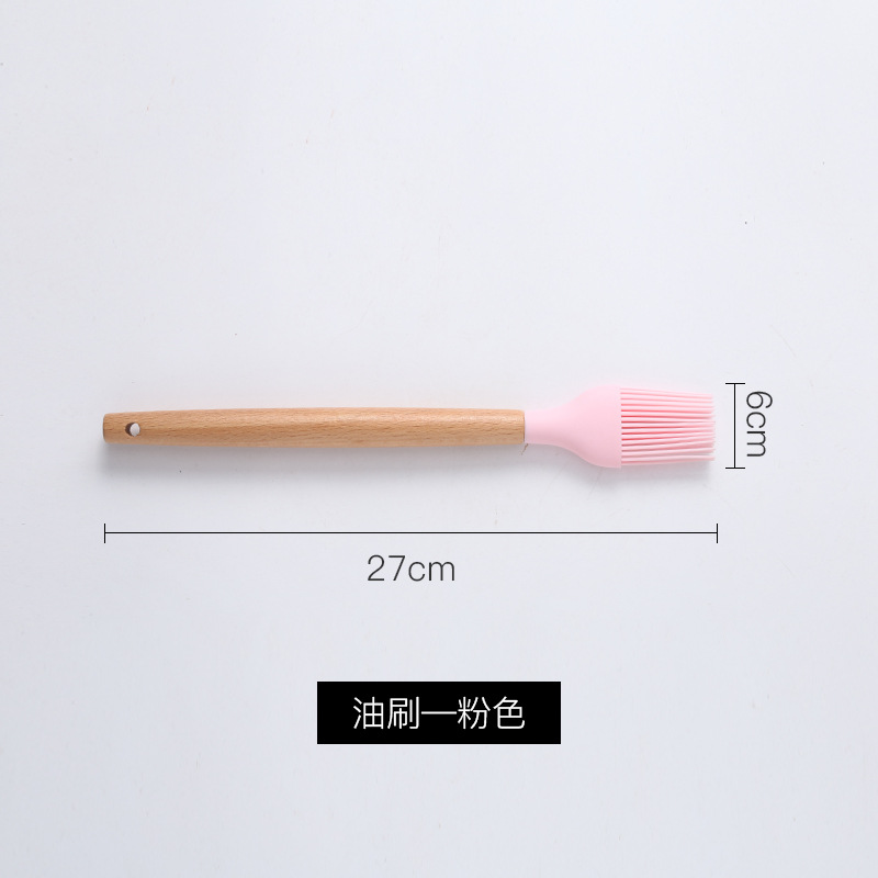 Mango de madera de silicona cocina de almacenamiento conjunto de cilindro 11 piezas de mango de madera de cocina de silicona fácil de almacenar cocina