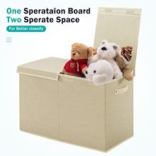 跨境翻盖储物箱家居布艺收纳盒大号可折叠整理箱儿童玩具类收纳箱