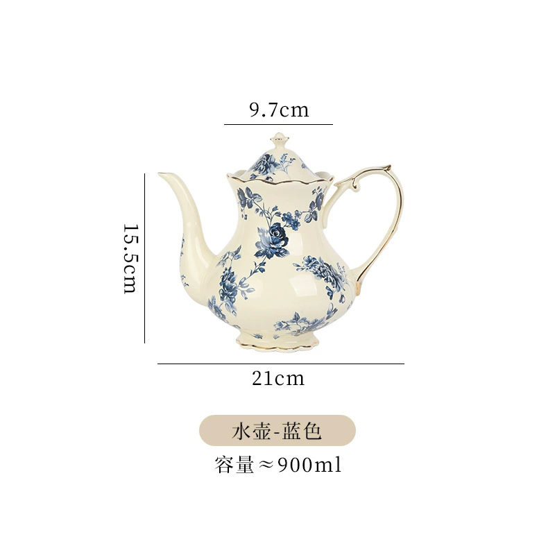 Retro Ceramic Tableware Set, Floral Dinner Plates & Bowls, Multi-Size Home Dining Kit