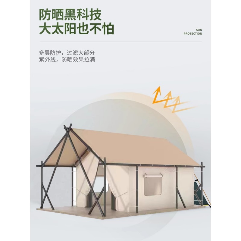 Campamento de lujo salvaje de estilo europeo tienda de campaña hotel de campamento cortina de sombra de sombra de resort escénico en línea popularidad de alojamiento de cabaña