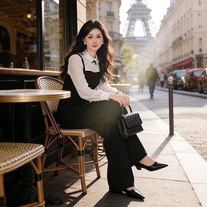 2026 Spring New Casual Two-in-One Long Sleeve Top Fashionable Slimming Waist-Cinching Jumpsuit D5079 2026 Spring New Casual Two-in-One Long Sleeve Top Fashionable Slimming Waist-Cinching Jumpsuit D5079
