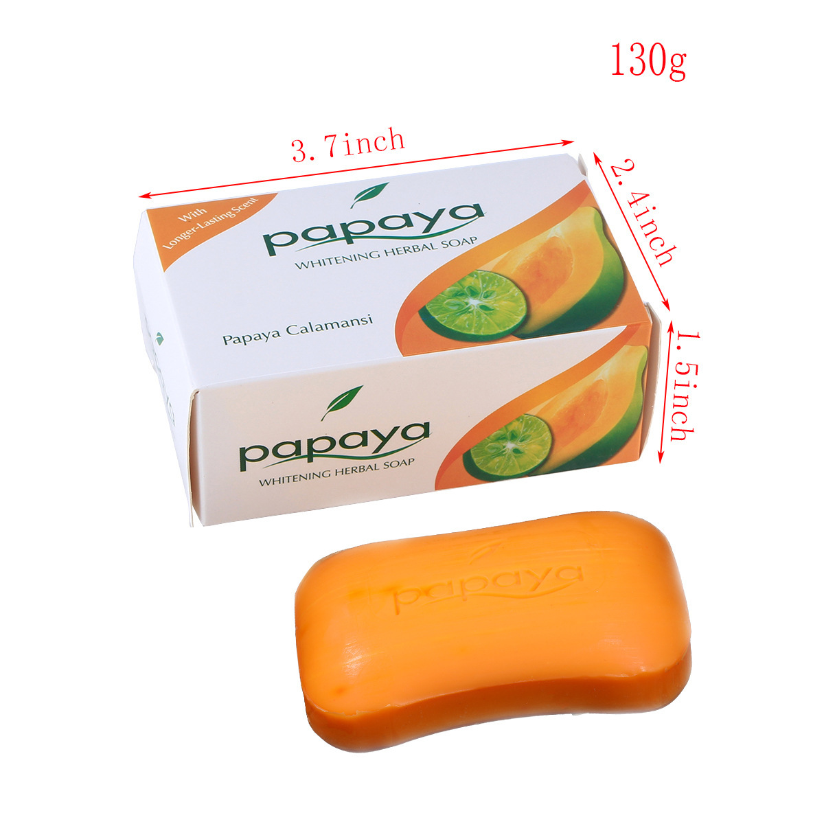 Jabón de papaya Jabón de comercio exterior Limpiador hidratante Jabón de limón facial y corporal Jabón vegetal de doble uso al por mayor transfronterizo