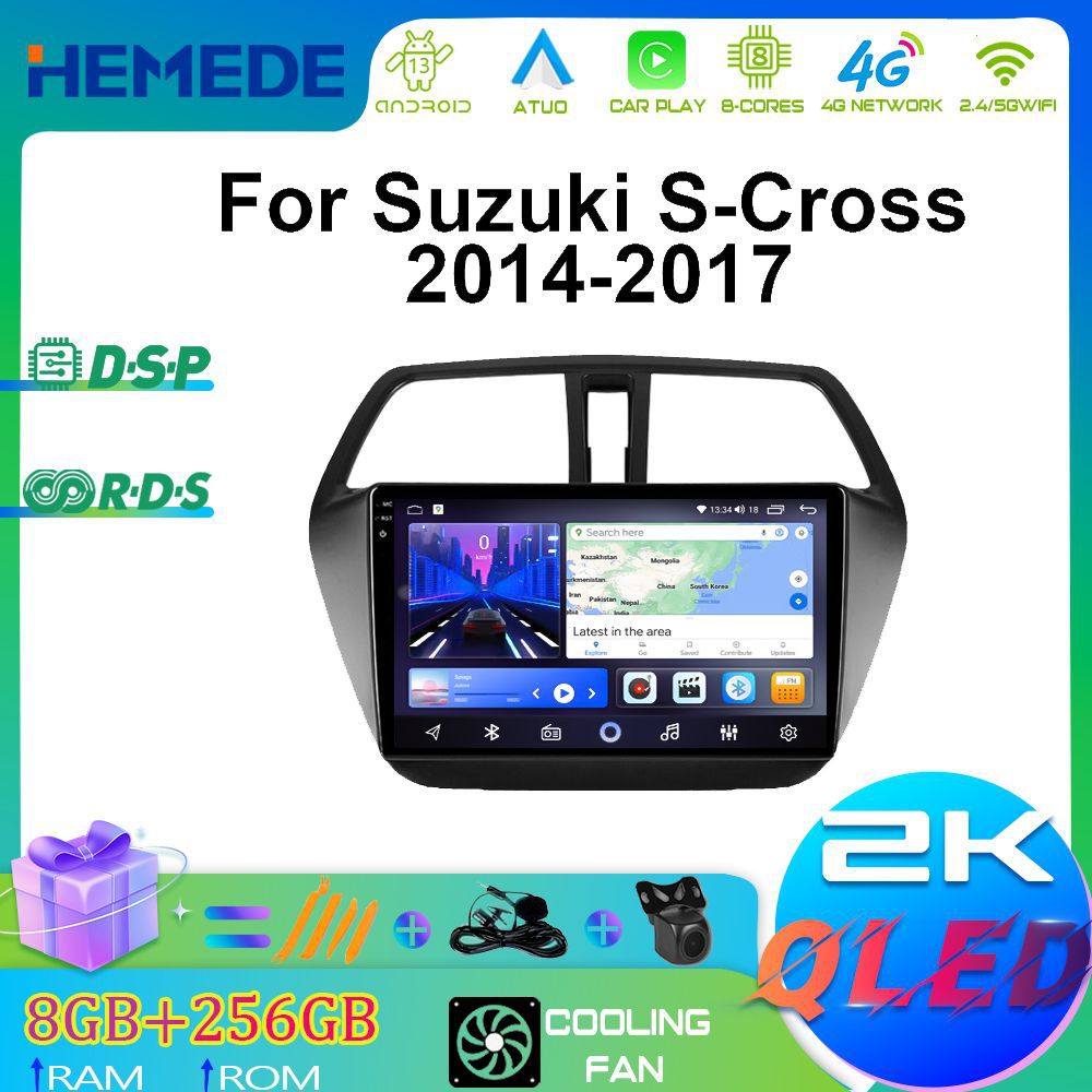 Suitable for 14-17 Suzuki Fengyu Car-Mounted Carplay Android Large-Screen Navigation Gps Bluetooth Radio Smart Audio and Video