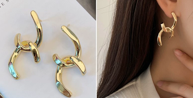 Earrings Silver 925 — Demi-season European Style, Simple Elegant Bright Design, Gold & Silver Options