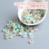 Pack, acrylic beads with letters, children's keychain, accessory, 10 gram, English letters, early education