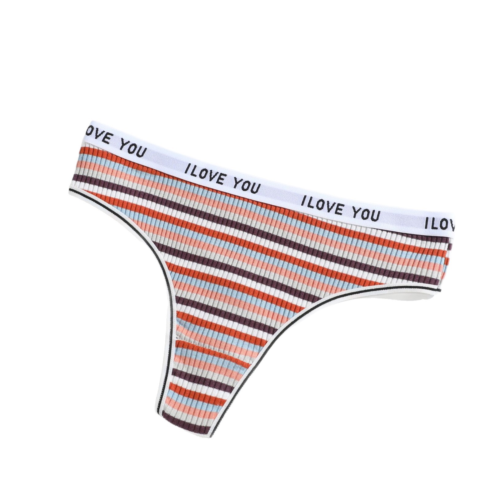 Nuevos productos bragas en forma de tanga pantalones de tanga de vientre con hilo de color para niña pantalones en T de algodón transpirable de cintura baja para mujer