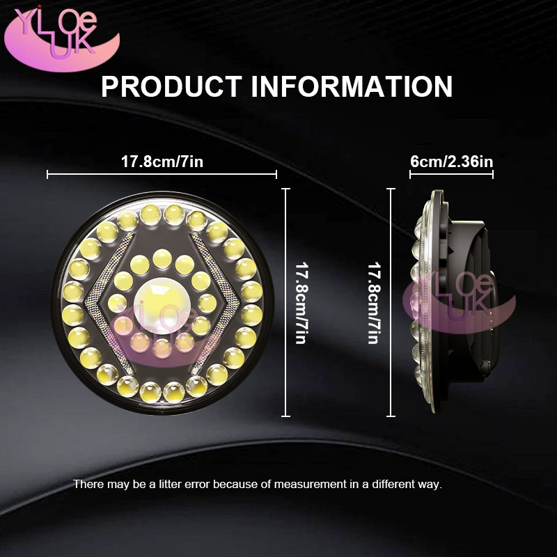 YLK Wrangler 7inch Светодиодные фары дальнего и ближнего света, встроенные внедорожные мотоциклы, модифицированные ангельские глазки с дневными ходовыми огнями