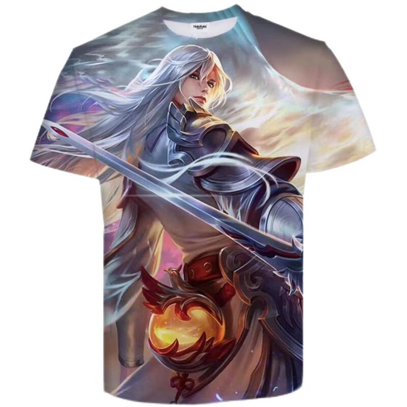 King of Glory Game 3D Digital Printed T-Shirt Men's Short Sleeve Spring and Summer Top Printed T-Shirt Trendy Men