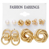 Zirconium from pearl, earrings, jewelry, accessory, set, European style, 2021 collection, wholesale