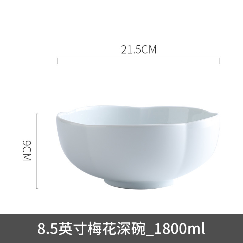Fabricante de porcelana de gran capacidad de moldeo de flores de ciruela plato de sopa de cerámica platos de sopa de pescado hervido ensalada de pescado enchube platos profundos