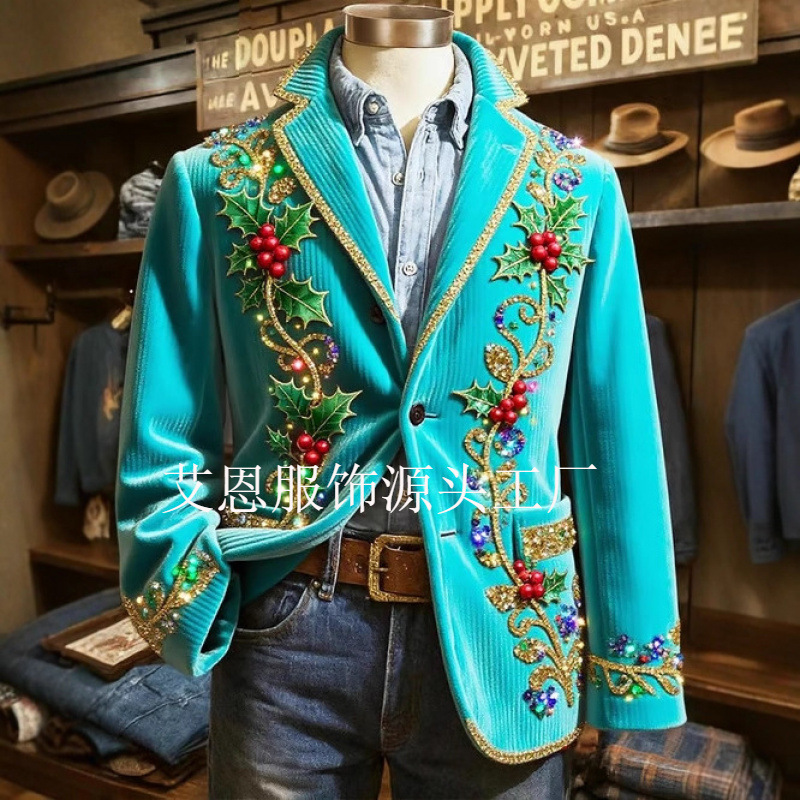 Demi-season retro classic suit jacket for leisure