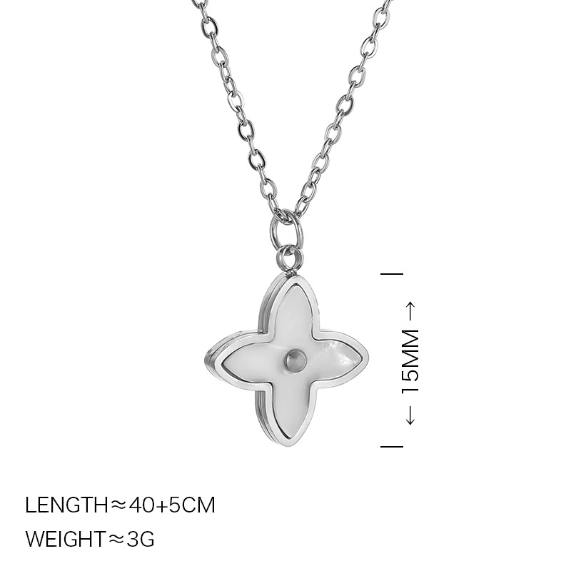 스틸+싱글 플라워 목걸이