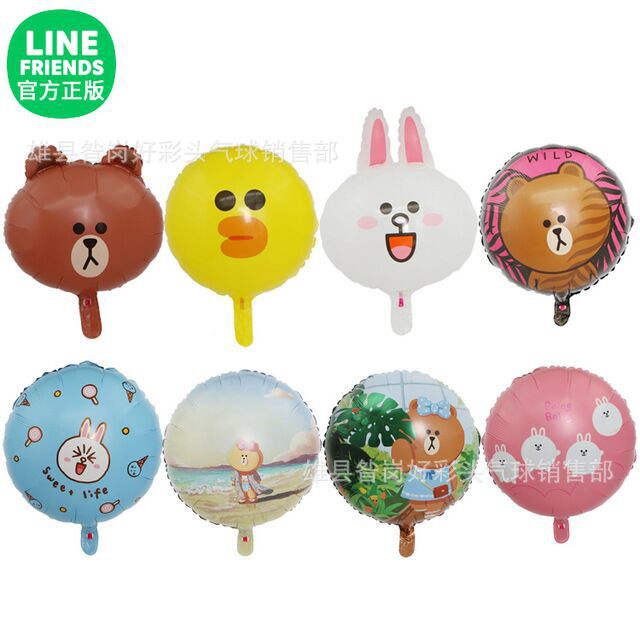 18 inch aluminum film cartoon brown bear Sally duck CONI rabbit balloon fruit watermelon strawberry rabbit balloon wholesale
