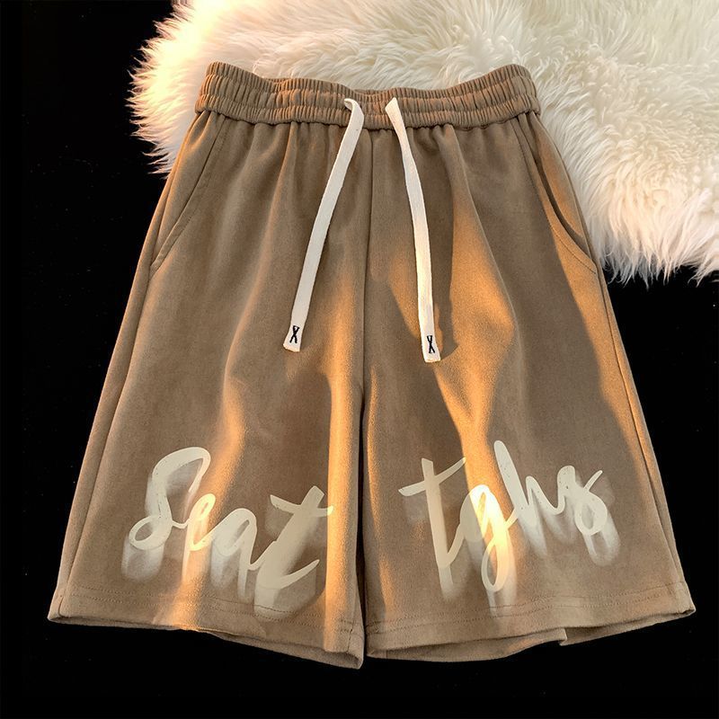 Men's Sports Shorts Loose Fit Casual Wide Leg Mid Waist Black_voghion.com