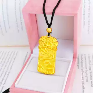 铜合金新中式麒麟平安祥云纳福方形牌吊坠男女同款国风毛衣链挂坠