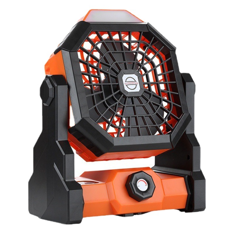 Luz de ventilador de camping al aire libre transfronterizo batería de larga duración con luz ventilador de camping escritorio de dormitorio ventilador de carga USB