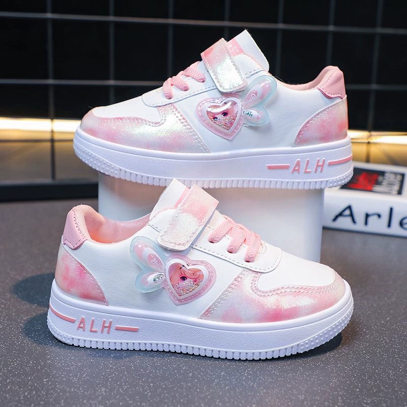 Детская обувь, повседневные кроссовки для девочек, весна-осень 2024, новая модная универсальная обувь для досок для маленьких девочек, детская повседневная обувь