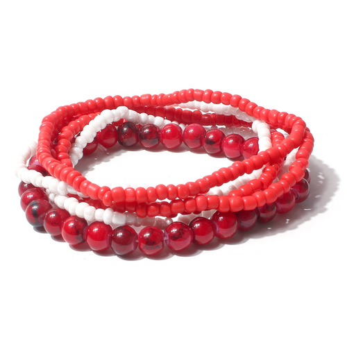 European and American cross-border personalized Instagram-style bracelets Bohemian-style rice bead acrylic multi-layer bracelets for women F16320